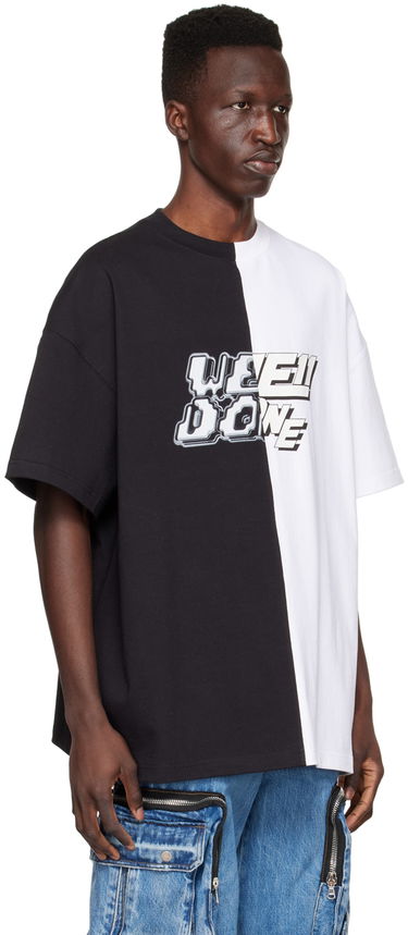 T-shirt We11done Half & Half T-Shirt Vit | WD-TT1-22-558-U-BW, 1