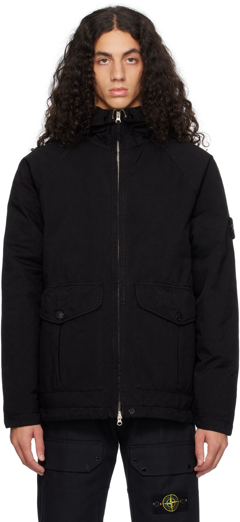Rockar Stone Island Down Jacket Svart | 811541649