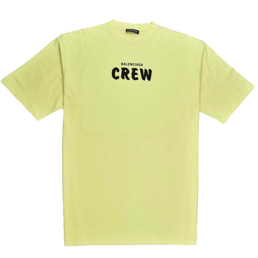 T-shirt Balenciaga Crew Logo T-Shirt Gul | 612966 TIV24 7072
