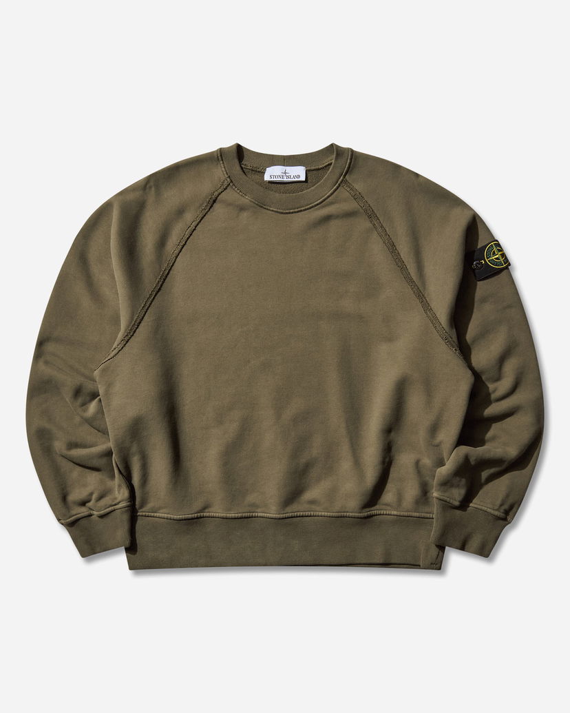 Sweatshirt Stone Island Garment Dyed Oversized Fit Crewneck Sweatshirt Grön | K2S15-6100022-S0A20 V0054