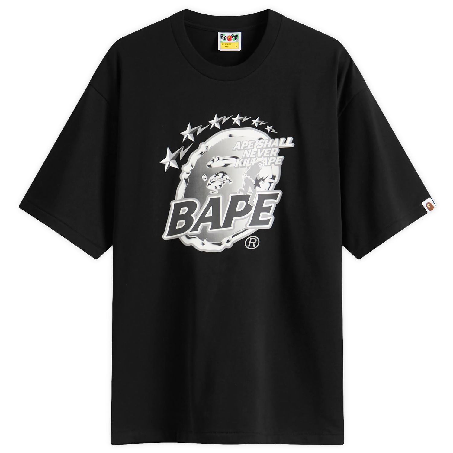 T-shirt BAPE Metal Ape Head Tee Svart | 001TEL801340M-BLK, 0