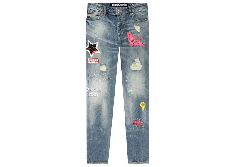 Jeans BILLIONAIRE BOYS CLUB Billionaire Boys Club Future Patchwork Jeans Blå | 8118107BLU