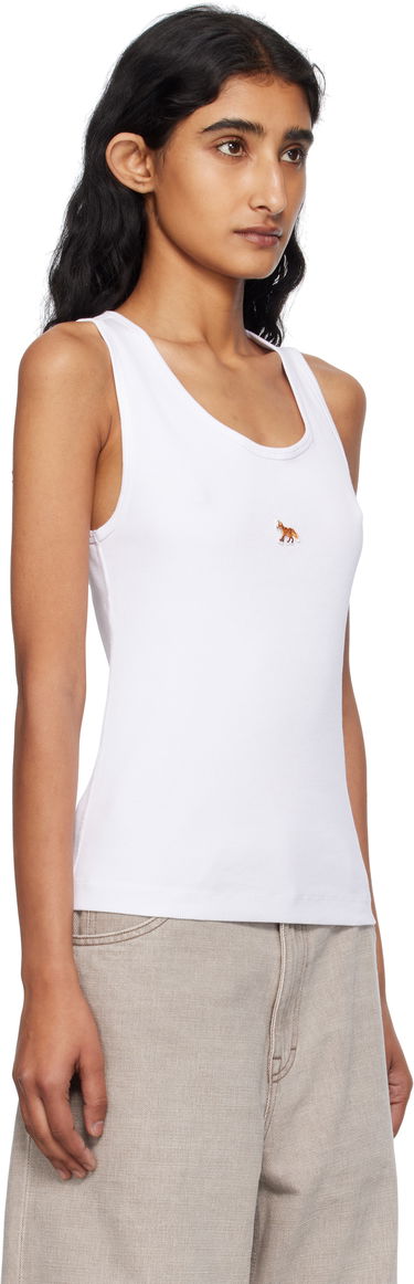 Linne MAISON KITSUNÉ Maison Kitsuné 'Baby Fox' Ribbed Tank Top Vit | PW00623KA0033, 1