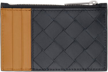 Plånbok Bottega Veneta Intrecciato Zipped Card Holder Mörkblå | 755985 VCPQ5, 1