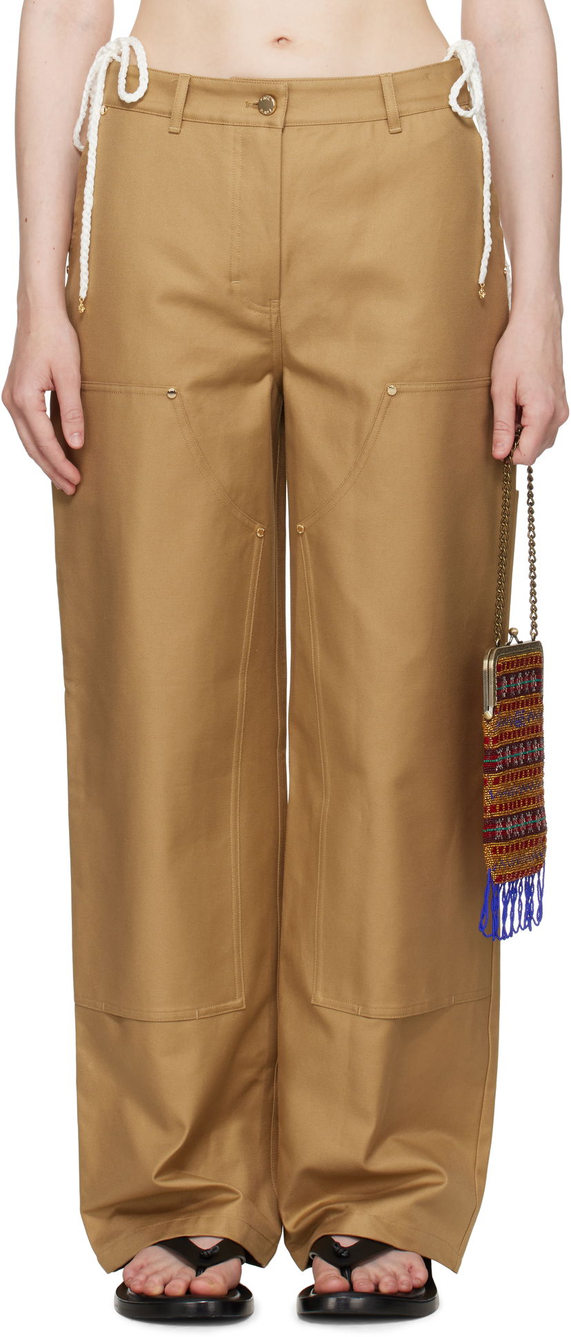 Cargo byxor Casablanca Casablanca Cotton Workwear Trousers Beige | WS25-TR-303-01