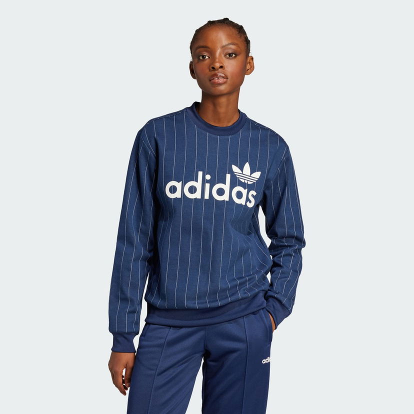 Sweater adidas Performance Pinstripe Graphic Sweatshirt Mörkblå | JJ3488