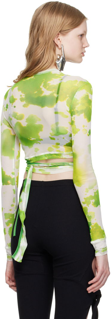 Crop top Ottolinger Ottolinger Tie-Front Long Sleeve T-Shirt Grön | 101017, 2