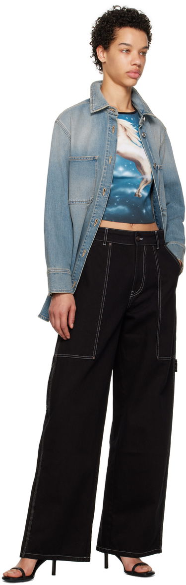 Cargo byxor Stella McCartney Workwear Jeans Svart | 6D01503SPH21, 3