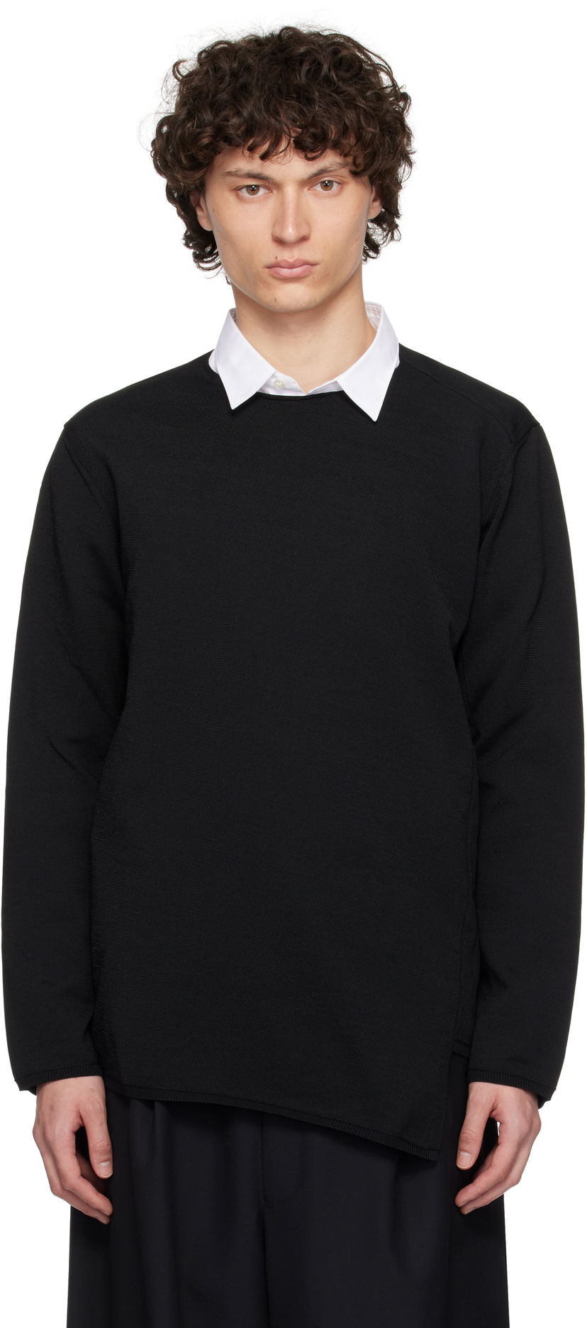 Sweater Comme des Garçons Comme des Garçons Homme Plus Asymmetrical Sweatshirt Svart | PO-N007-S25