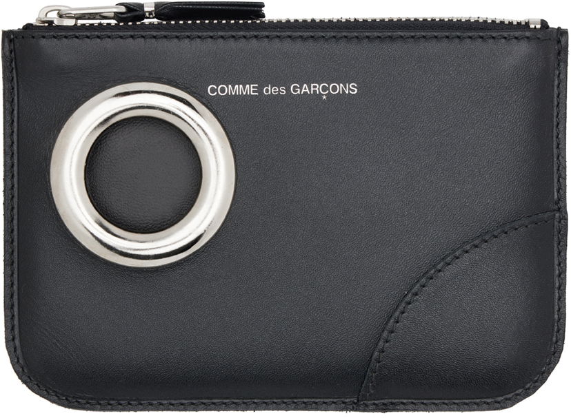 Plånbok Comme des Garçons COMME des GARÇONS WALLETS Black Silver Eyelet Wallet Pouch Svart | SA8100SE