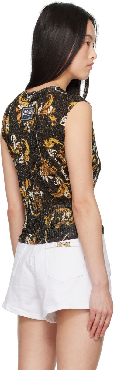 Linne Versace Versace Jeans Couture Barocco Lurex Vest Svart | E78HAFM06_ECMN45, 2