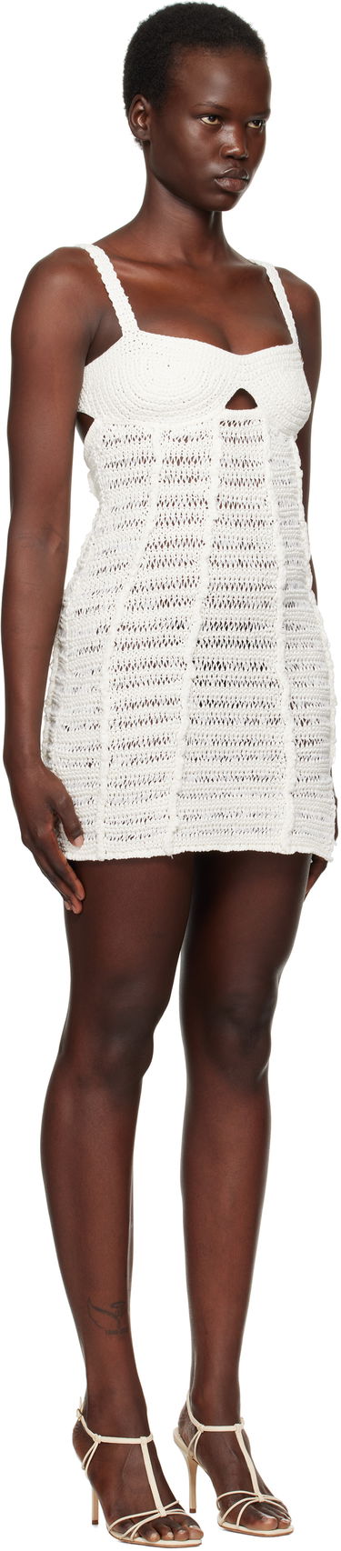 Klä Casablanca Casablanca Crochet Mini Dress Vit | WPS25-KW-877-01, 1
