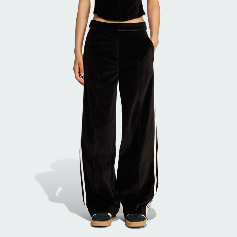 Byxor adidas Originals adidas Originals Velvet Wide Leg Pants Svart | KF2304