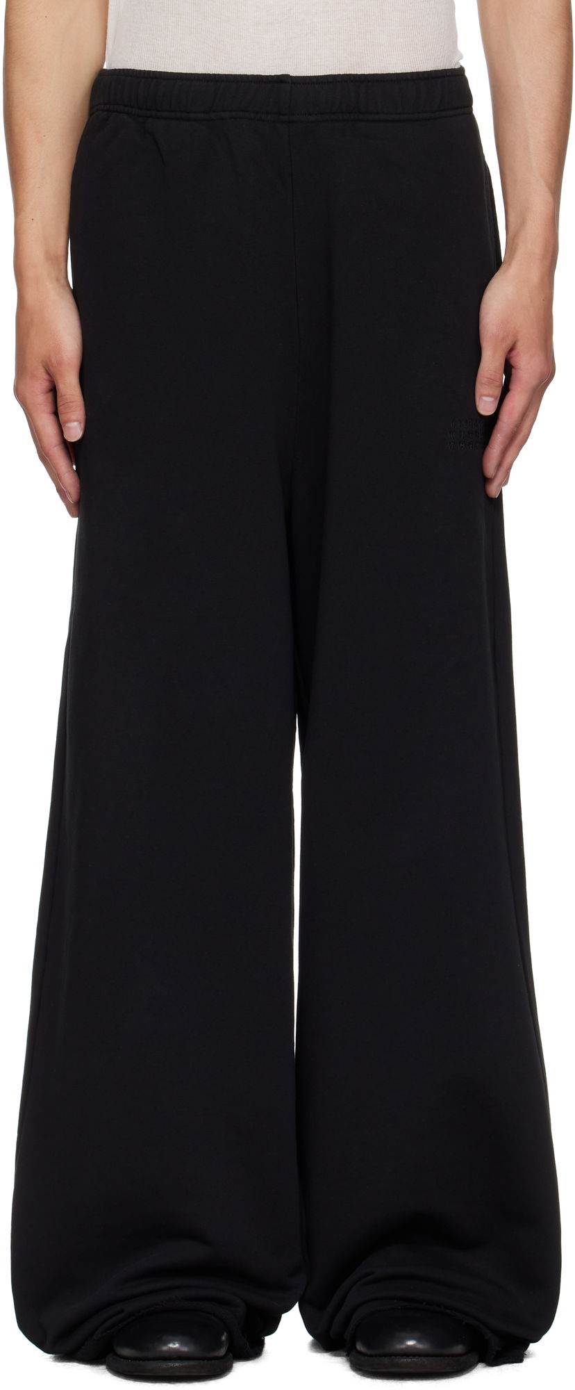 Träningsbyxor Maison Margiela MM6 Maison Margiela Cotton Wide-Leg Sweatpants Svart | SH0KA0057 M25025