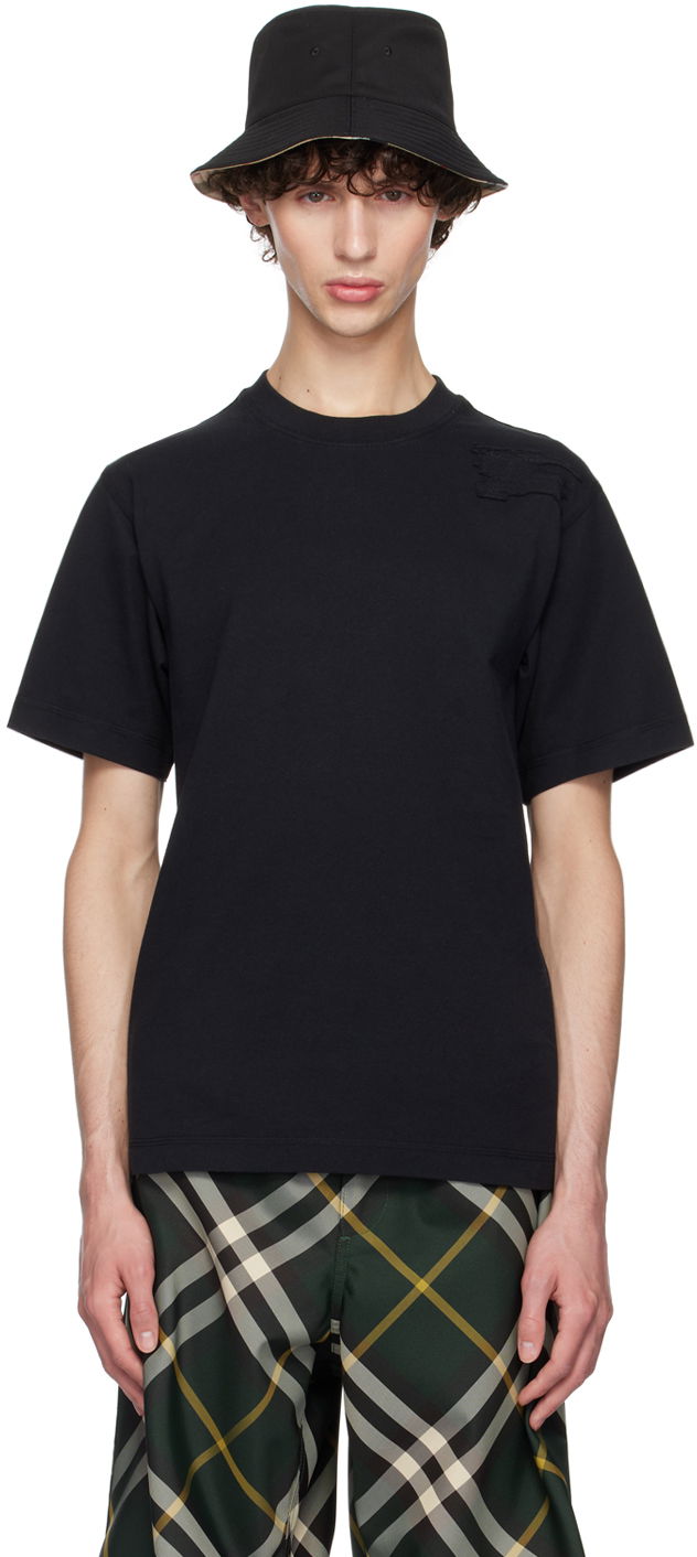 T-shirt Burberry Black Cotton T-Shirt Svart | 8084951