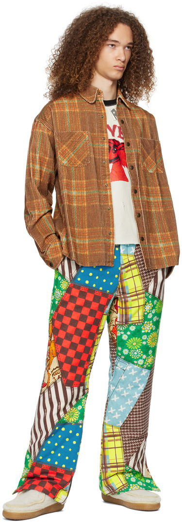 Byxor ERL Patchwork Print Flare Trousers Flerfärgad | ERL07P006, 3