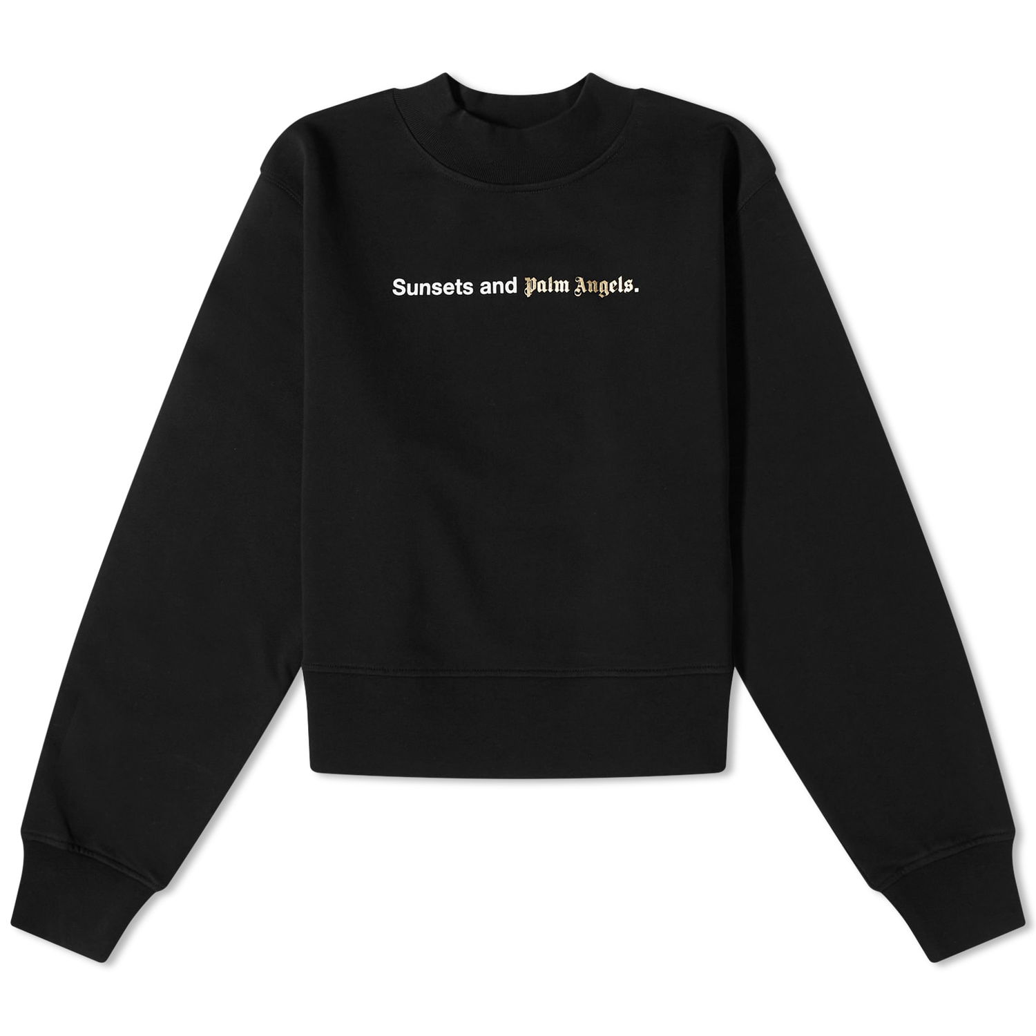 Sweater Palm Angels Sunset Fitted Crewneck Svart | PWBA016F23FLE0011001, 0