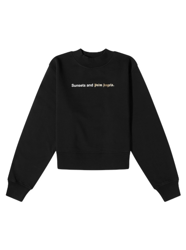 Sweater Palm Angels Sunset Fitted Crewneck Svart | PWBA016F23FLE0011001
