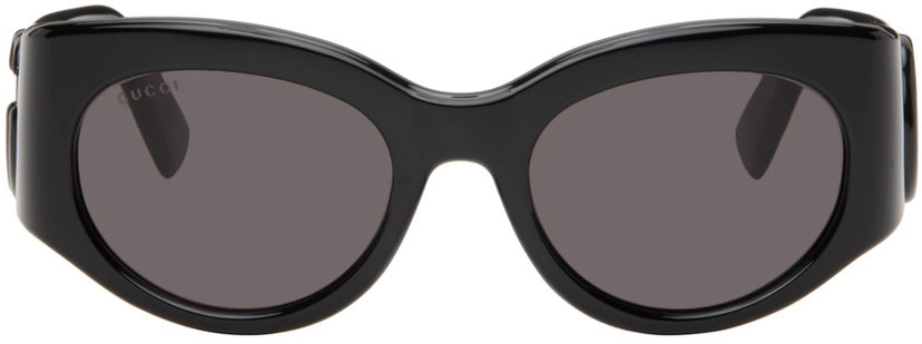 Kläder Gucci Gucci Black Marmont Monocolor Round Sunglasses Grå | GG1544S