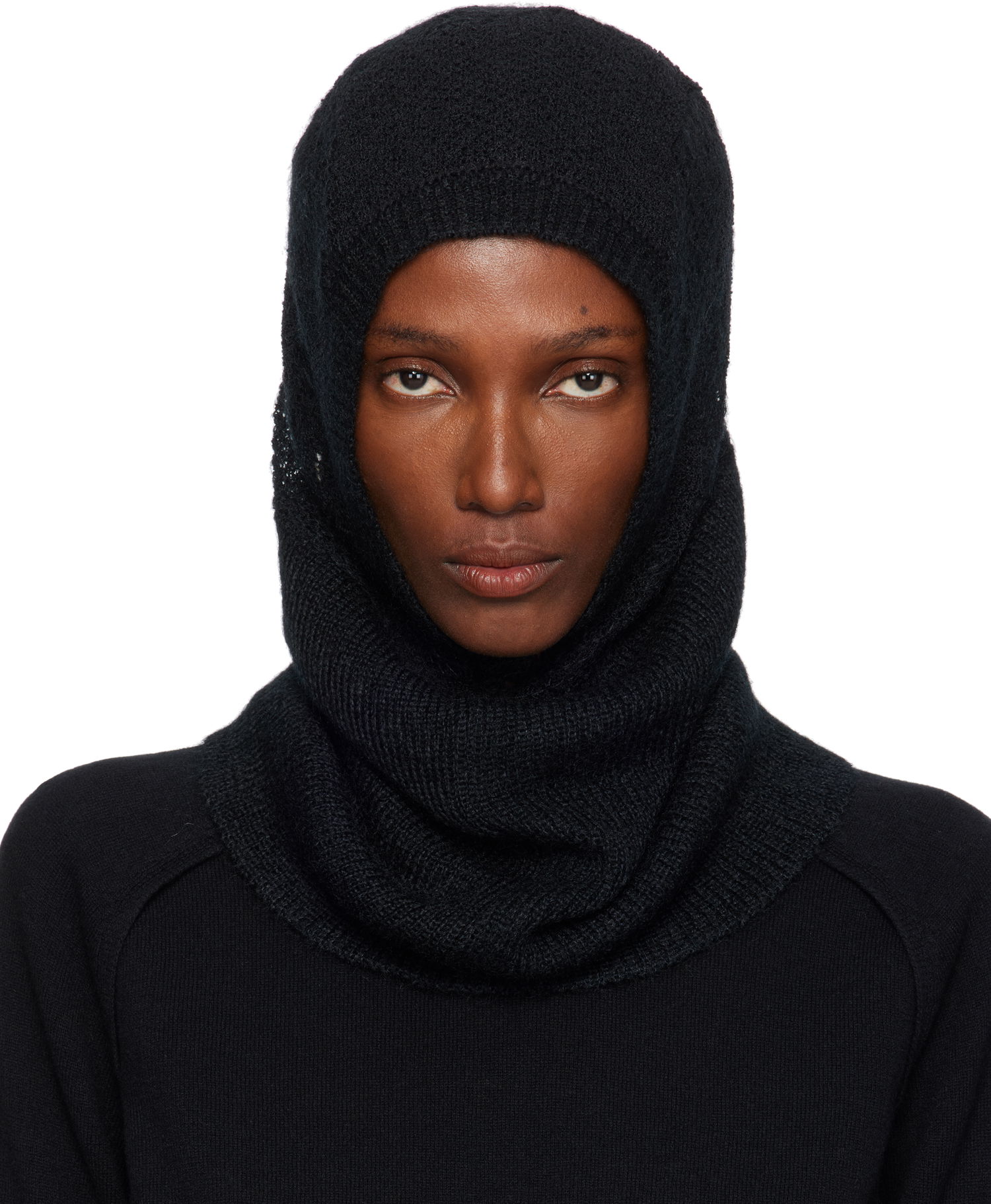 Hatt Ann Demeulemeester Ann Demeulemeester Vali Knit Balaclava Svart | 2520-W-HT08-KN070-099, 0