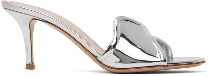 Sneakers och skor Gianvito Rossi Lucrezia 70 Metallic Leather Heeled Sandals Metallisk | G15070.70RIC.MET