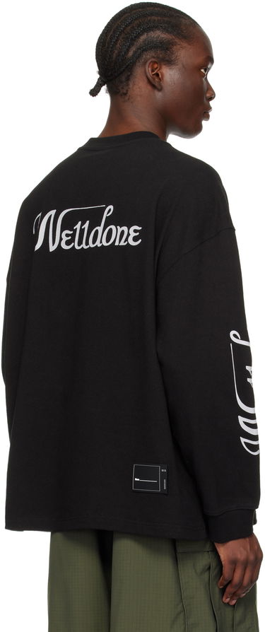 Sweatshirt We11done Long Sleeve Print T-Shirt Svart | WD-TP4-20-712-U-BK, 2