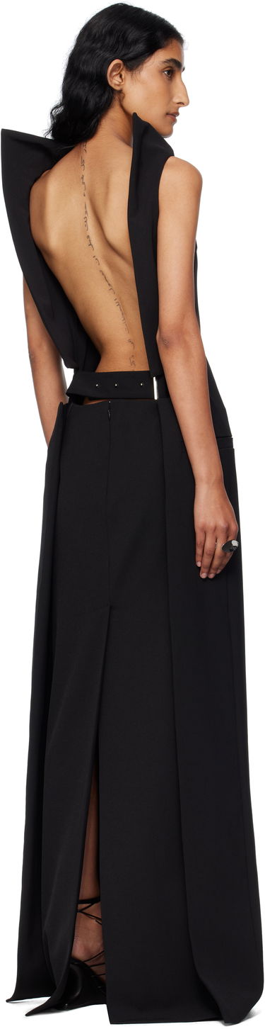 Klä Jean Paul Gaultier Jean Paul Gaultier Cowl Neck Maxi Dress Svart | 25/03-W-DR045-W002-00, 2