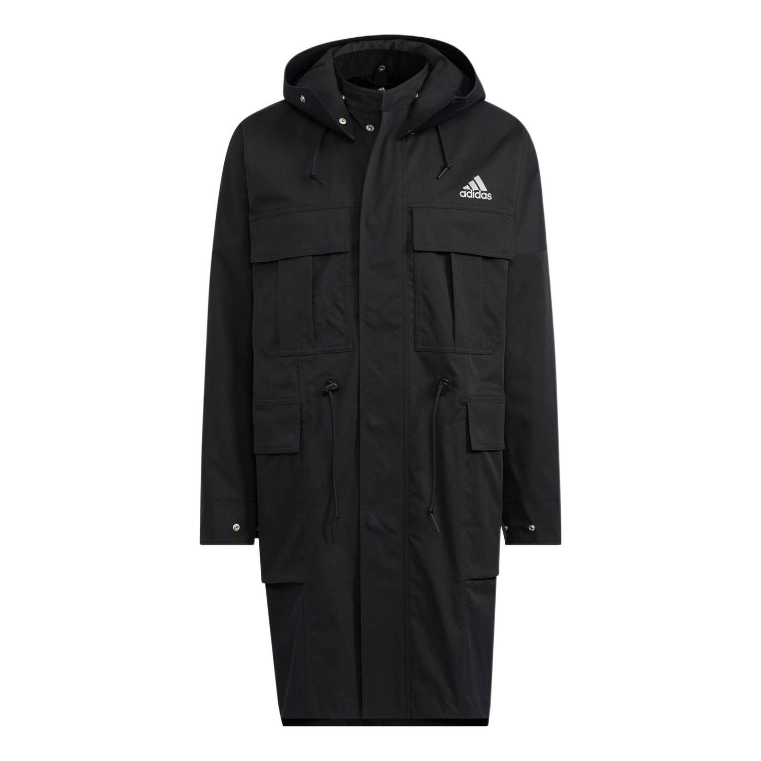 Trenchcoat adidas Originals Long Solid Chest Logo Print Jacket Svart | HM2709, 0