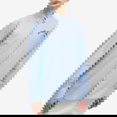 Skjorta Moncler Oxford Cotton Shirt With Logo Patch Blå | 2F000-06-20838-701, 2