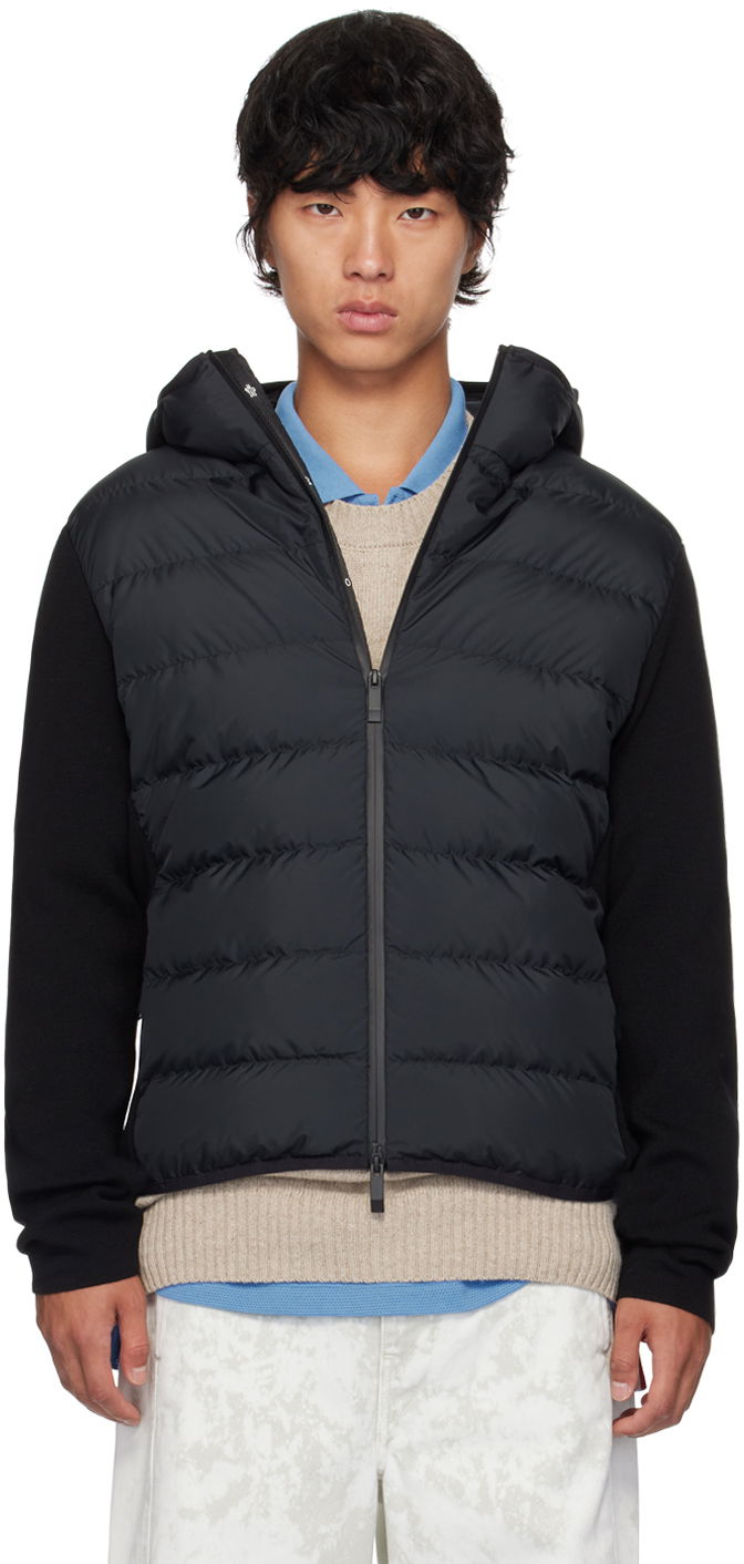 Jacka Moncler Black Paneled Down Jacket Svart | J20919B00010M1122