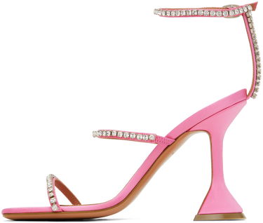 Skovård Amina Muaddi Amina Muaddi Gilda Crystal-Embellished Heeled Sandals Rosa | GILDA SANDAL CL SATIN, 2
