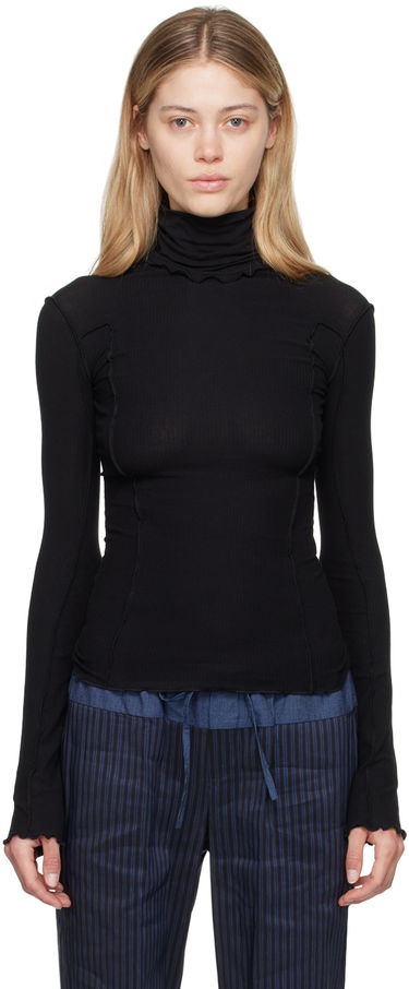 T-shirt Baserange Turtleneck Long Sleeve Top Svart | TTOMT-RI-000, 0