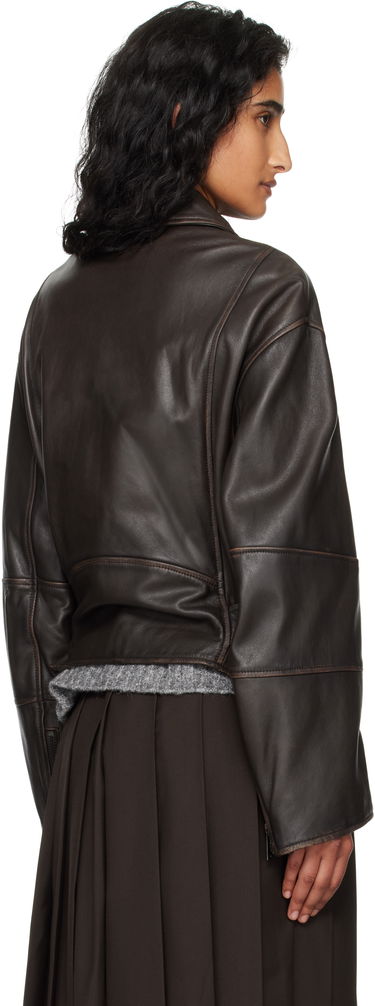 Jacka Max Mara Weekend Max Mara Egizio Leather Jacket Brun | 2525446011600, 2