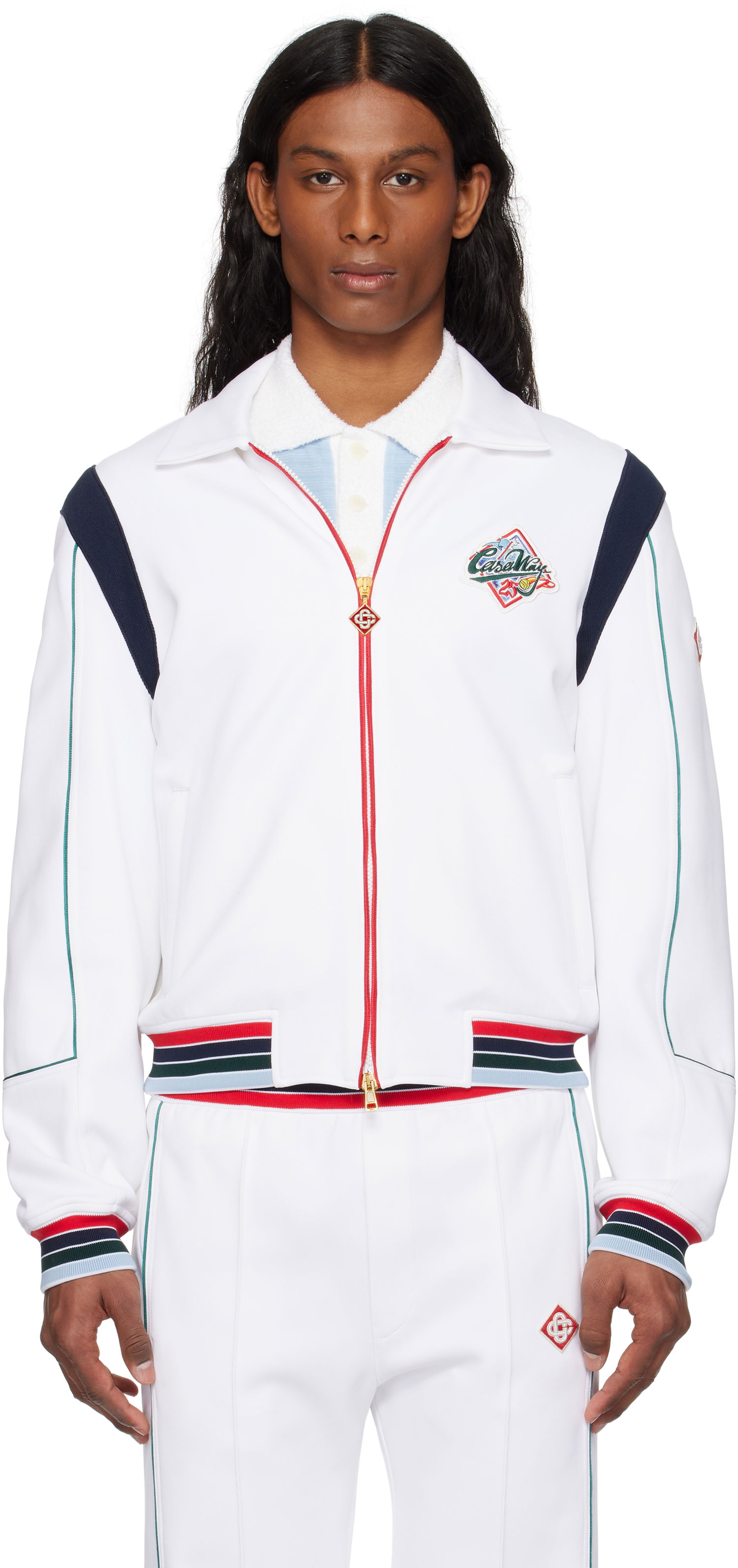 Träningsoverall Casablanca Casablanca 'Casa Way' Track Jacket Vit | MS25-JTP-344-01, 0