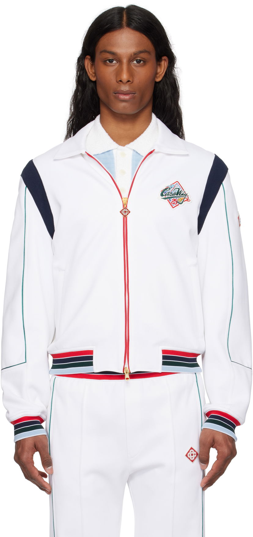 Träningsoverall Casablanca Casablanca 'Casa Way' Track Jacket Vit | MS25-JTP-344-01
