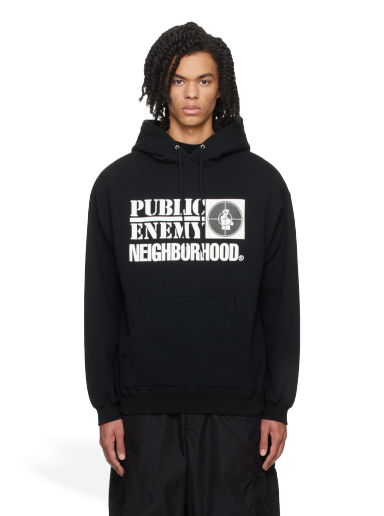 Sweatshirt Neighborhood PUBLIC ENEMY x Hoodie Svart | 232UWNH-CSM01