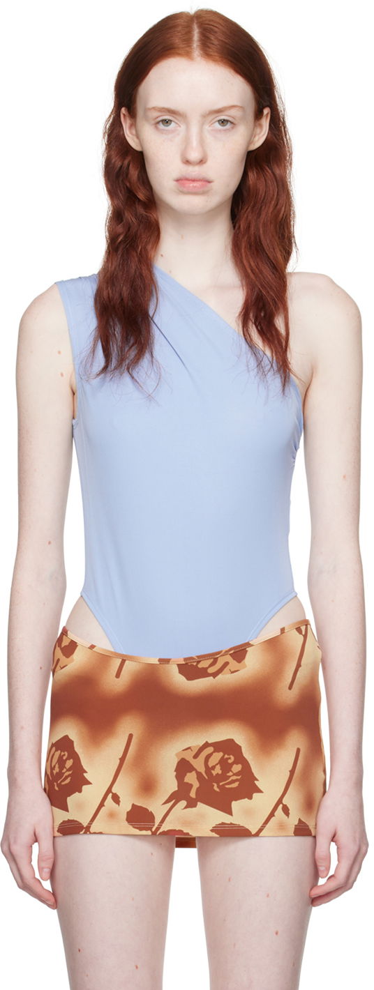 Kropp Miaou Miaou One Shoulder Thong Bodysuit Blå | 6005VCJALL