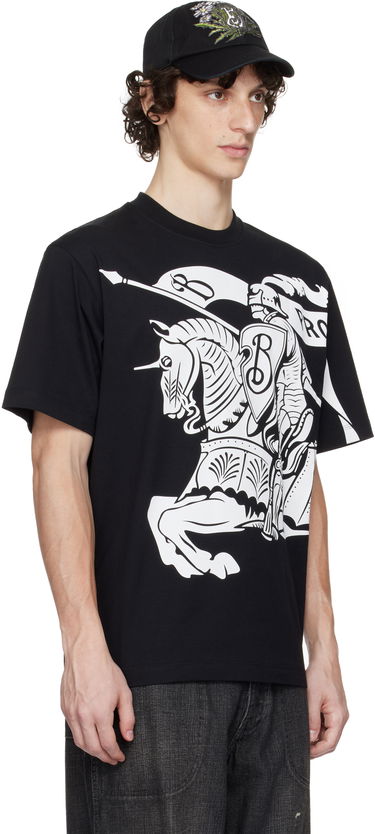 T-shirt Burberry Knight Graphic Cotton T-shirt Svart | 8095058, 1