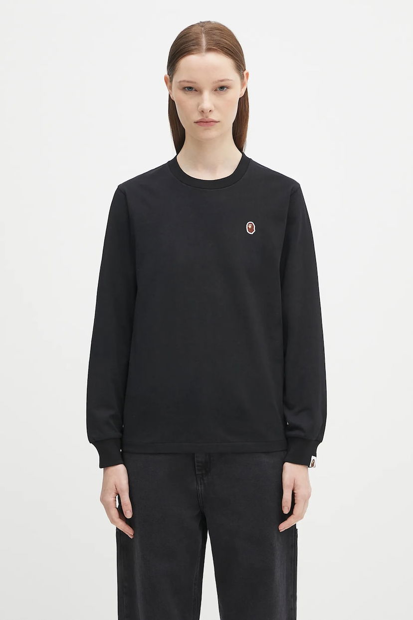 T-shirt BAPE A Bathing Ape One Point Long Sleeve T-Shirt Svart | 1K80211017