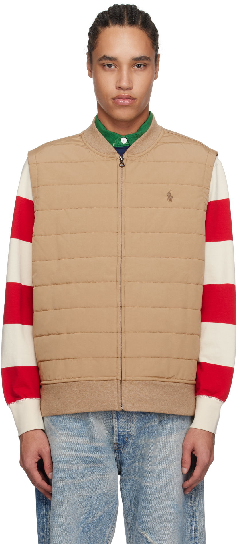 Väst Polo by Ralph Lauren Ralph Lauren Piqué Double-Knit Vest Beige | 710952075004