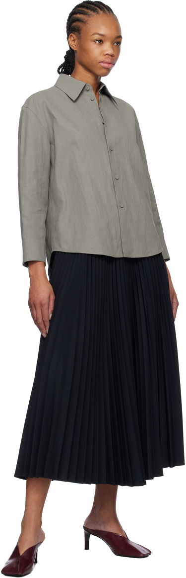 Skjorta Jil Sander Jil Sander Cropped Linen Shirt Grön | J02DL0205_J60001, 3