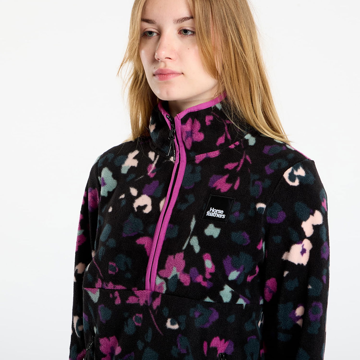 Sweatshirt Horsefeathers Viva Quarter-Zip Fleece Sweatshirt Colored Cheetah Flerfärgad | TW049A, 1