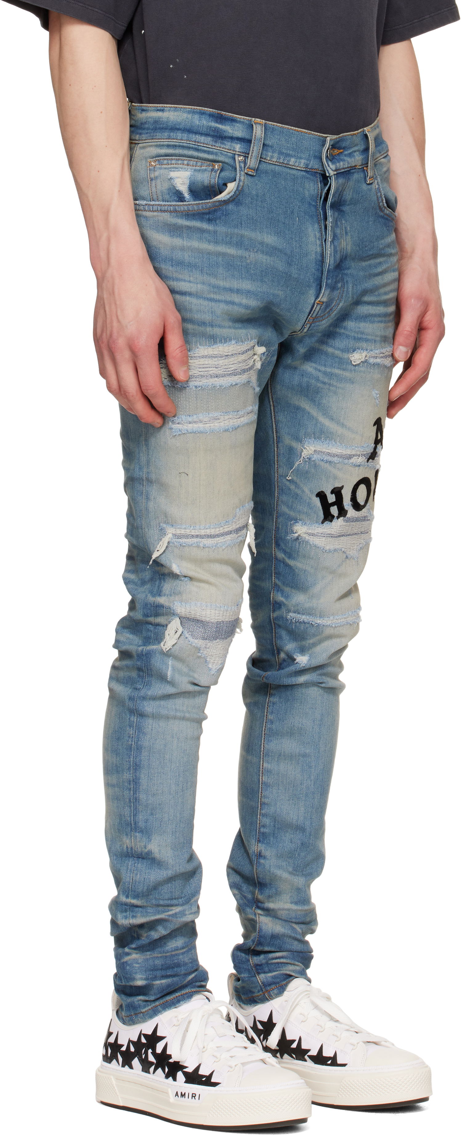 Jeans AMIRI AMIRI 'Hollywood' Repaired Jeans Blå | AMDNSY1152, 1
