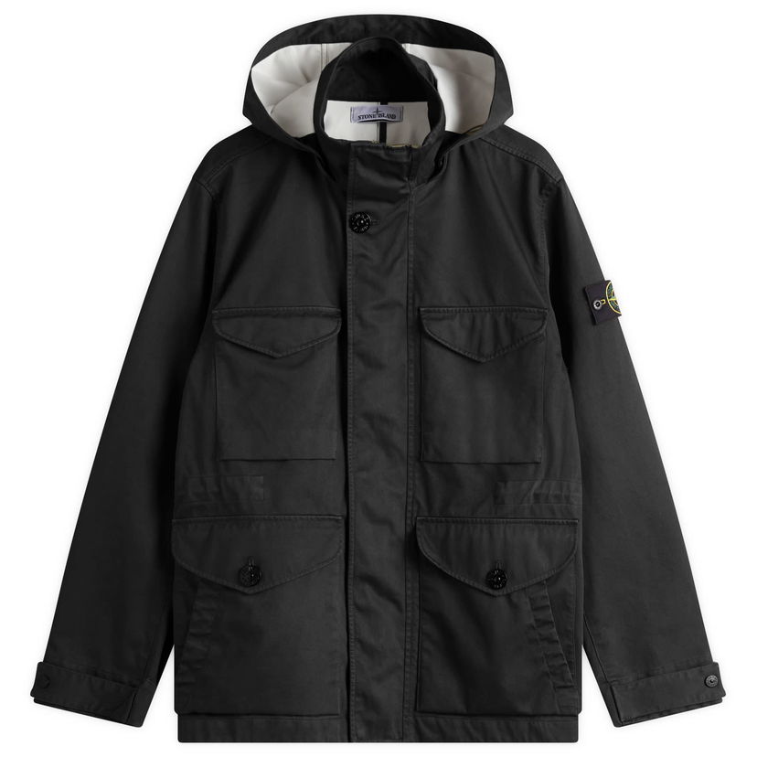 Parkas Stone Island Raso Gommato 3L Field Jacket, Size Large Svart | K1S154100064-V0029