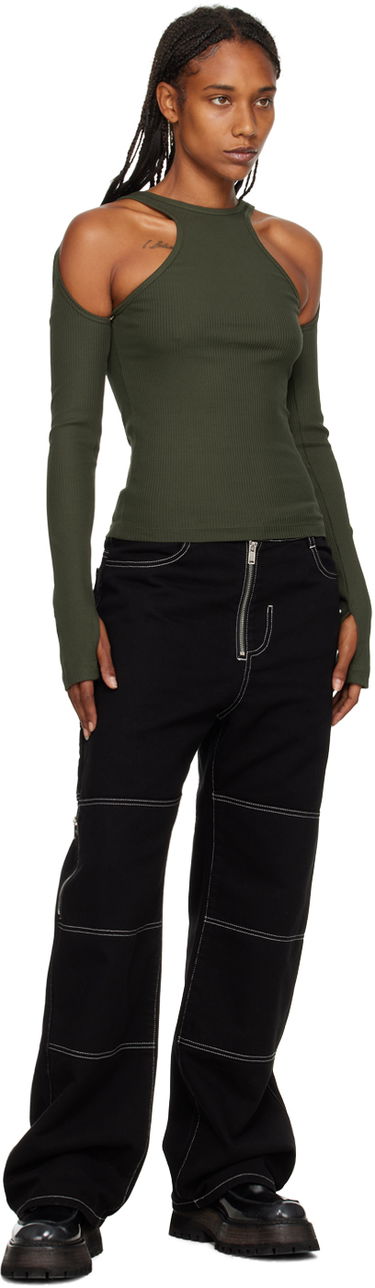 T-shirt Dion Lee Loop Cutout Long Sleeve T-Shirt Grön | C3074F22, 3