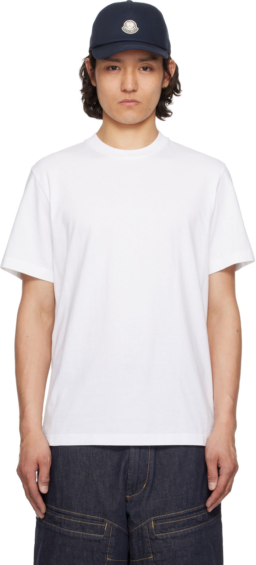 Keps Moncler Moncler Genius Mercedes-Benz by NIGO Crewneck T-Shirt Mörkblå | K14018C0000489AB9