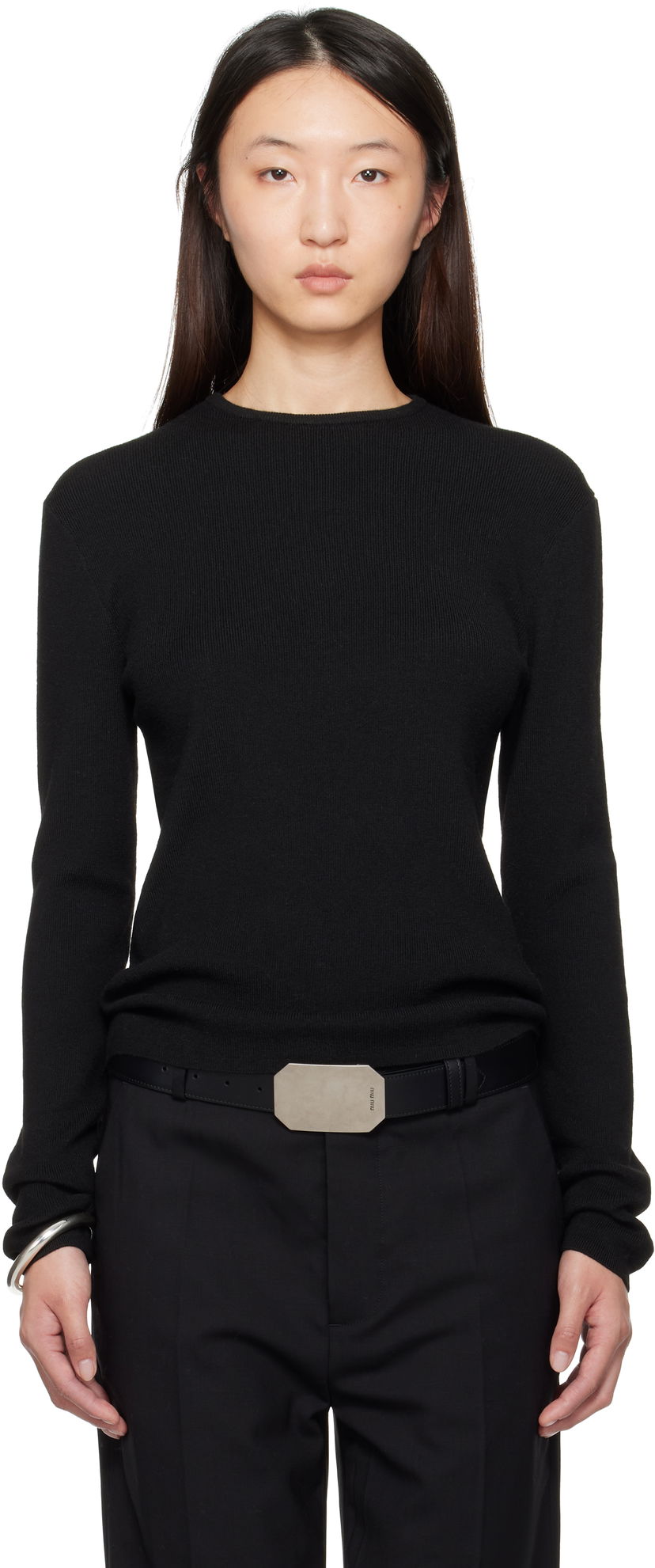 T-shirt Fear of God Fear of God ESSENTIALS Soft Rib Long Sleeve T-Shirt Svart | 192SP257800FW