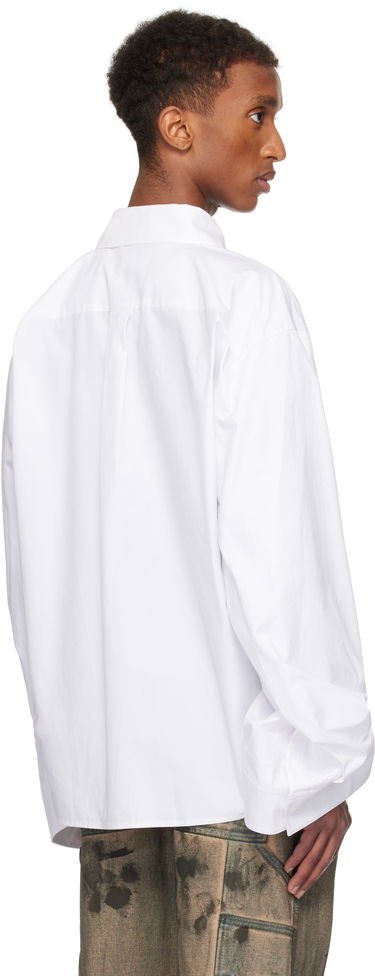 Skjorta We11done We11done Twisted Sleeve Button-Up Shirt Vit | WD-SH3-24-110-U-WH, 2