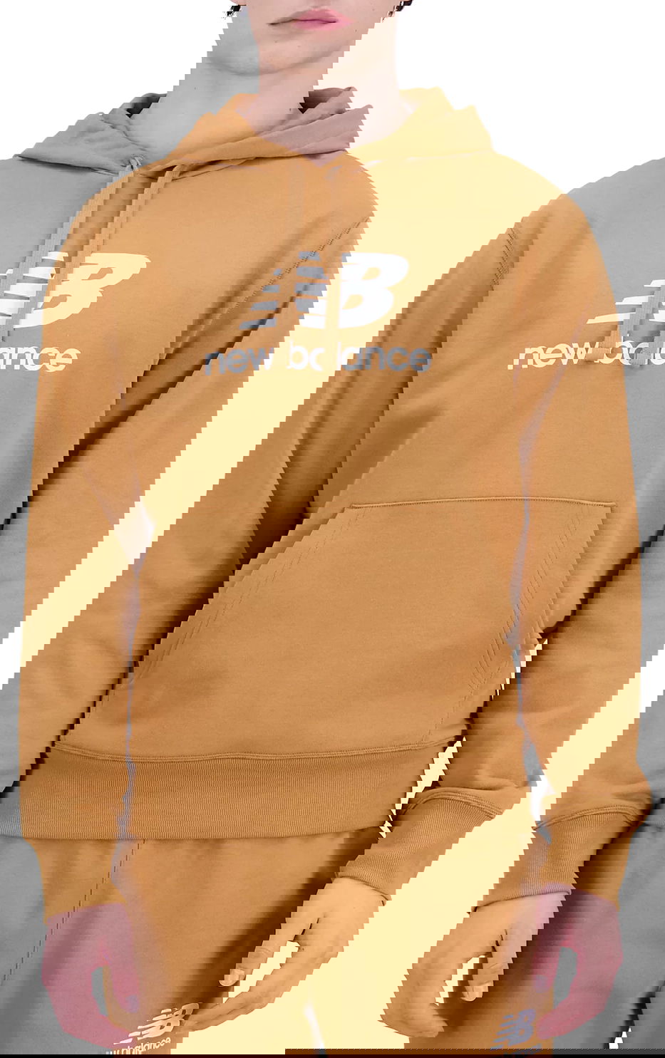 Sweatshirt New Balance Essentials Stacked Logo French Terry Beige | mt31537-tob, 0