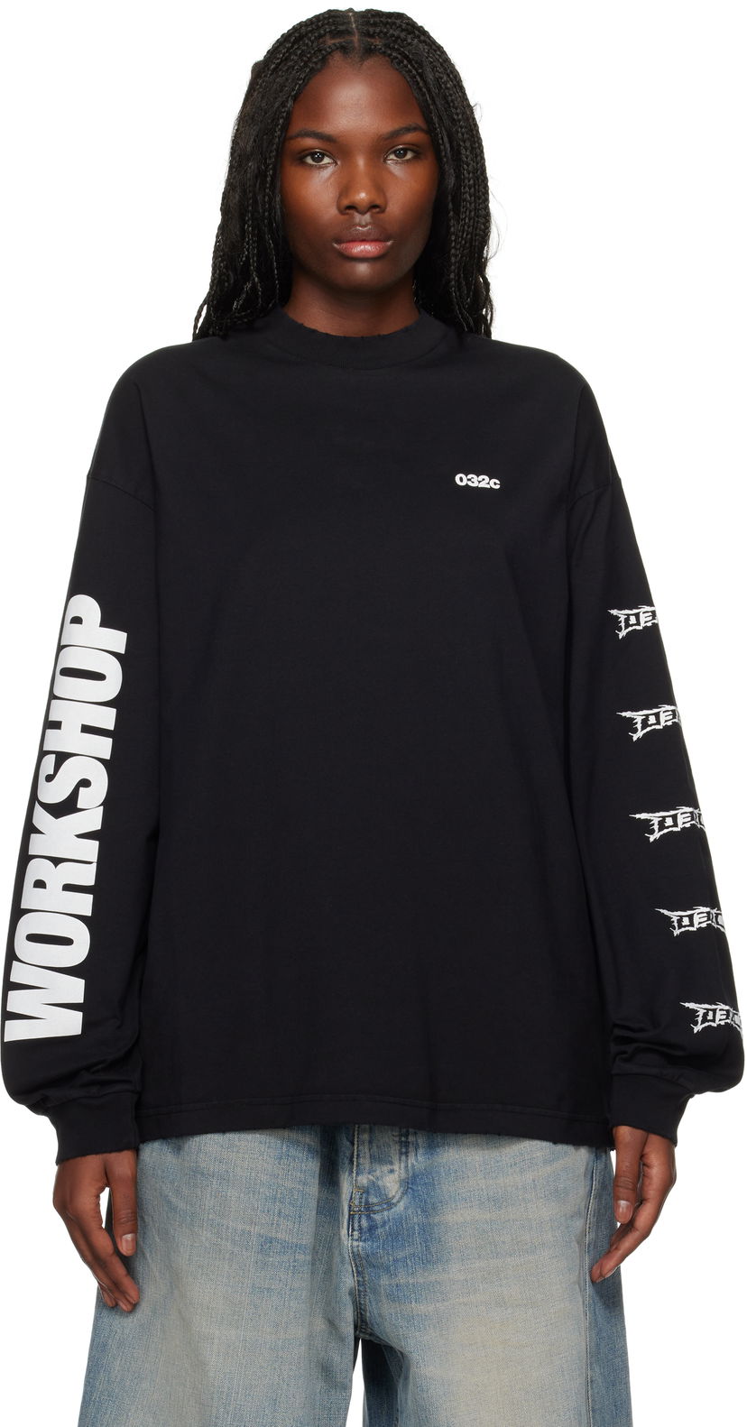 T-shirt 032C Longsleeve Boxy T-shirt Svart | F24-URC-0251-050-W